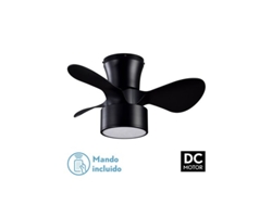 Ventilador DC 24w Kos Negro 3 Aspas 60d 6 velocidades 2390lm 3000-4500-6000k con remoto, Memoria Y Temporizador FABRILAMP