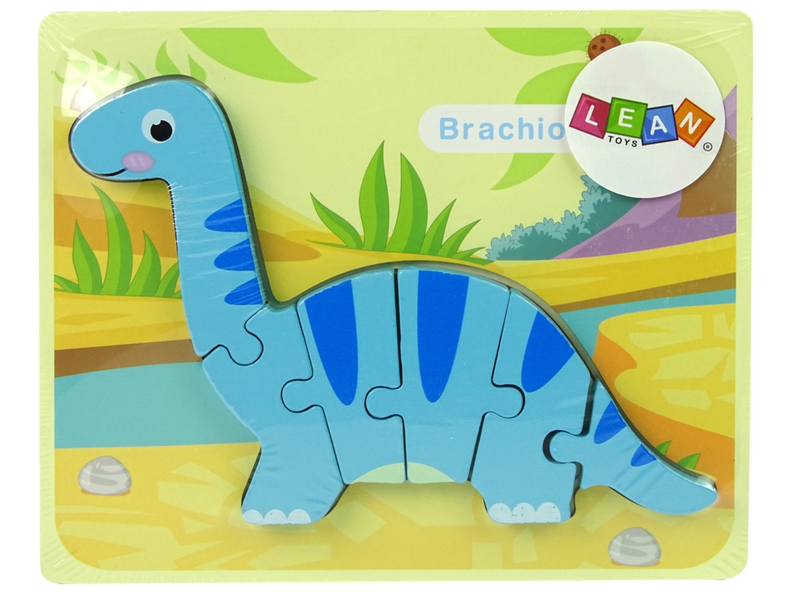 Rompecabezas de madera Dinosaurio Brachiosaurus Azul B.active