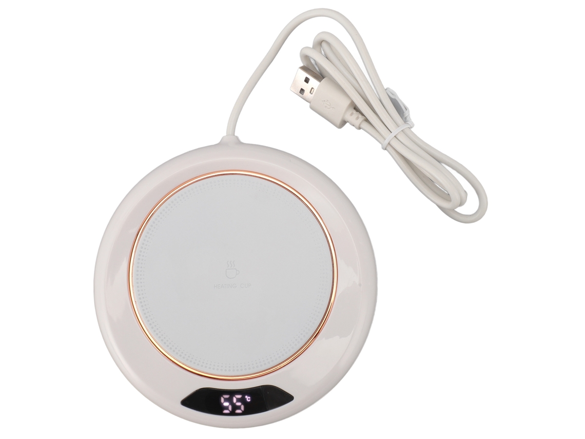 Calentador de café eléctrico con 3 ajustes de temperatura y temporizador, puerto USB.