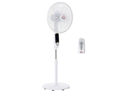 Ventilador Pedestal 3 Velocidades 3 Modos Mando 45x42x118-138 Cm Blanco