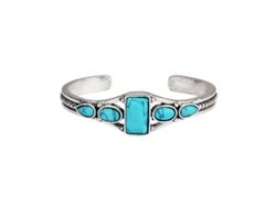 Pulsera vintage para mujer con detalles calados y turquesa, estilo brazalete. Nostalgia88