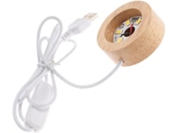 Madera Iluminación Led 5 3 Portalámparas Bolas Cristal 2 Decoración Oficina Dormitorio Usb Base V W Cm X