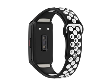 Correa de Silicona bicolor ajustable para Huawei Band 6/Honor Band 6 - blanco/negro
