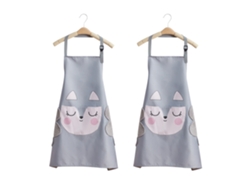2 Uds Delantal De Cocina Bonito Con Personaje Dibujo Animado Delantal Grueso A Rayas Impermeable Y Antiaceite Para Uso Doméstico