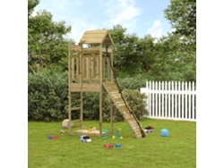 Parque Infantil Con Pared De Escalada Madera Impregnada De Pino