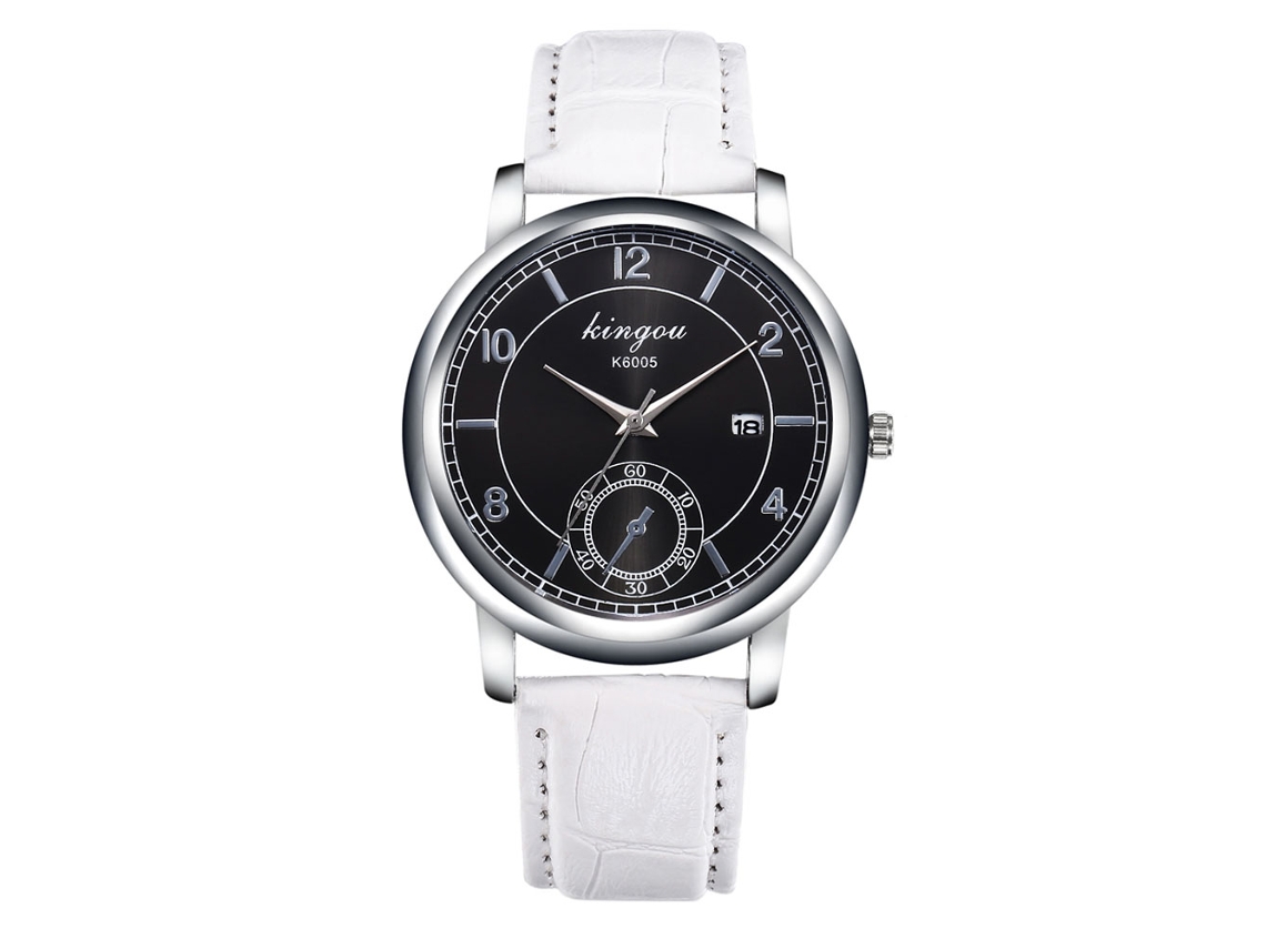 Reloj De Pulsera Casual De Negocios Para Hombre Con Movimiento De Cuarzo Blanco.