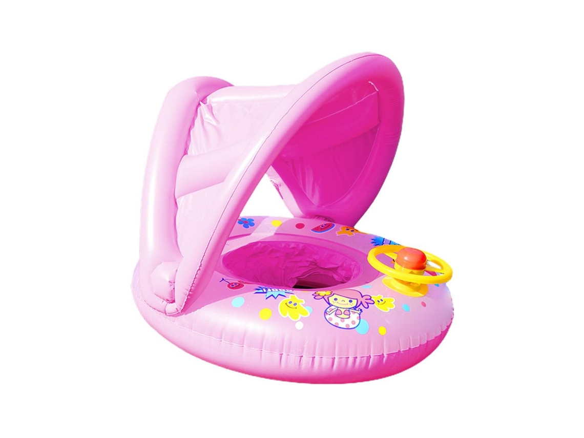 Omni-anillo De Natación Para Bebés Hinchable Con Protector Solar, Timón Y Toldo, Flotador De Ayuda Para Niños