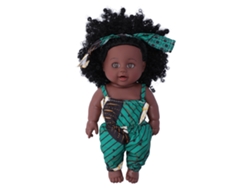Boneca Reborn Bebê Africana Menina Preta Pele Cacheada Vinil Brinquedo 30cm 3+