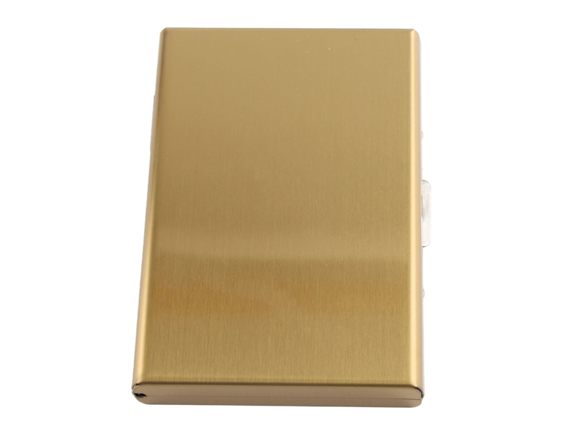 Tarjetero Rfid De Acero Inoxidable Con 6 Ranuras, Tarjetero De Visita Dorado