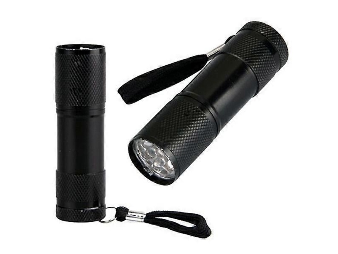 9 led Uv Ultra Violet Mini Lanterna Led Blacklight Lâmpada de Luz Tocha GOKOCO (preto)