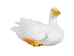 Adorno de pato de resina, simulación innovadora y divertida, paisajismo vívido, estatua de pato blanco para jardín, patio y exteriores.