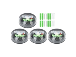 2026-4 Piezas Lámpara De Pared Solar Semicircular Impermeable 6led Luz Blanca Shell Negra Exterior