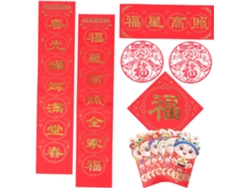 Pareados Chinos Para Año Nuevo, Adorno Con Forma Del Carácter Fu, Pegatinas Decorativas Para Ventanas.