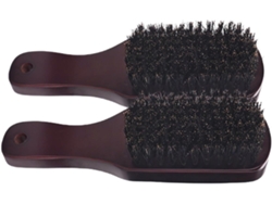 2pcs Brosse De Rasage Soin À Poils De Sanglier Para Barbe Y Cheveux, Bois Marron