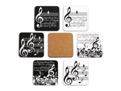 Pack de 6 Bases para Vasos JAVIER (10 x 10 cm - Madera y Corcho)