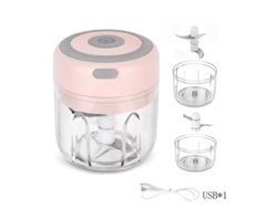 Picador Eléctrico Chrui 250+100ml 2 Tazas Ajo Rosa