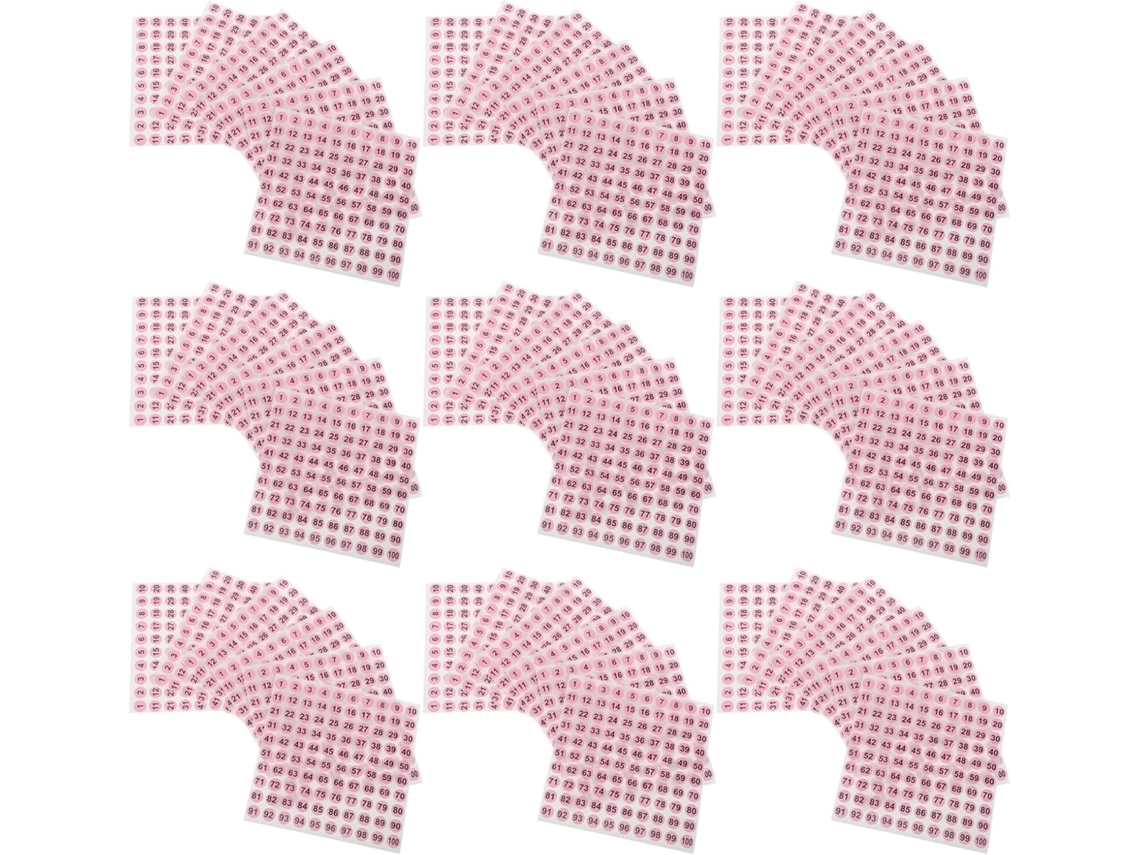 50 Étiquettes Numérotées Autocollantes Roses Petites Séquentielles Para À Ongles Bâtonnets De Pol...