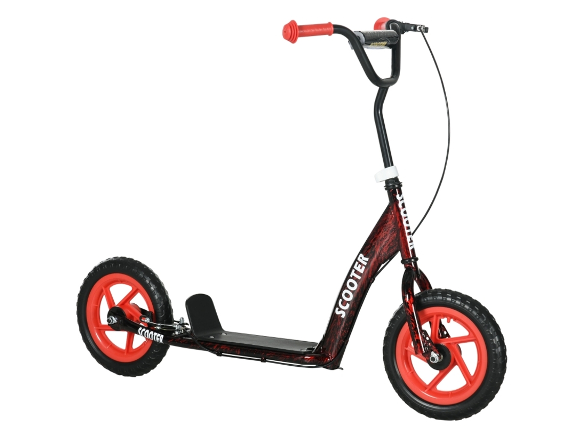 Patinete Eléctrico De Altura Regulable, Soporta Hasta 50 Kg, Color Rojo.