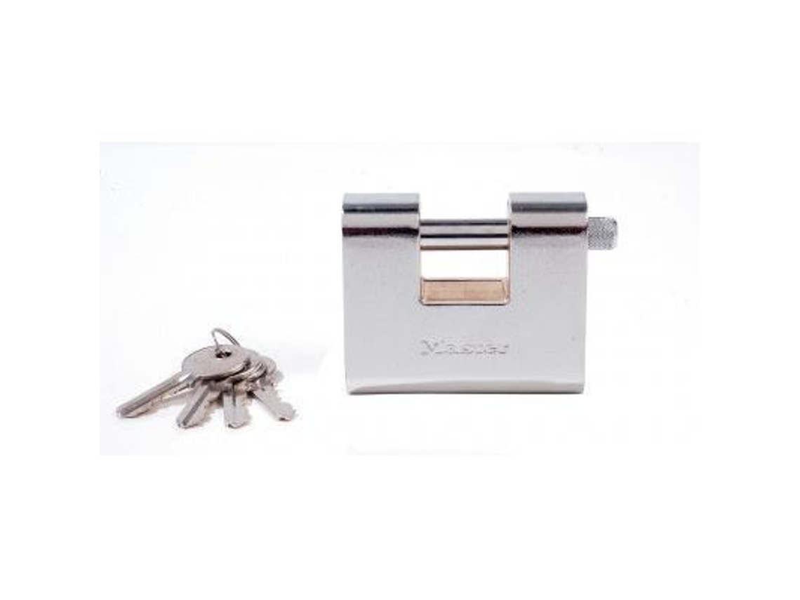 Candado de acero blindado Master Lock de 80 mm, cuerpo de latón, anilla de 11 mm, 4 llaves
