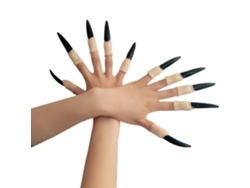 Accesorios De Halloween: Disfraces, Decoraciones Y Uñas Falsas De Bruja En Negro Y Rojo