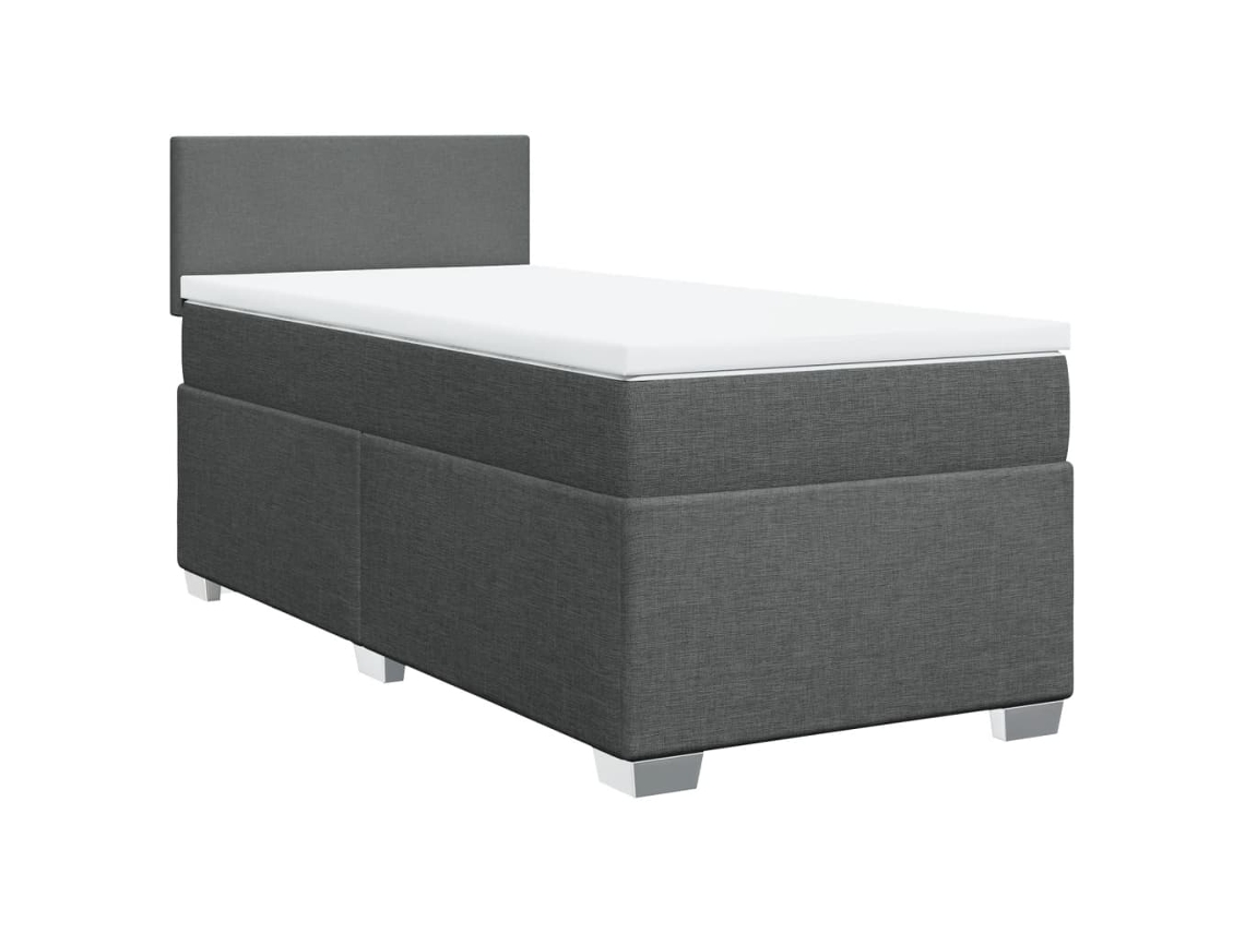 Maison Exclusive - Cama Box Spring Con Colchón Tela Gris Oscuro 80x200 Cm
