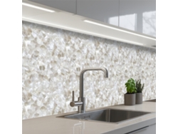 Salpicaderos De Cocina Blanco - Pinceladas - Efecto Relieve 500x80 Cm