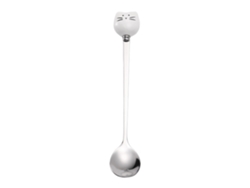 Cuchara De Acero Inoxidable Con Forma De Gato, De Cabeza Larga, Ideal Para Café, Té, Helado Y Postres.