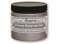 Tinta para serigrafía Jacquard, 470 ml, tinta para tela color plata.