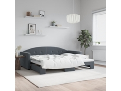 Sofá Cama Nido Terciopelo Gris Oscuro 90x200 Cm