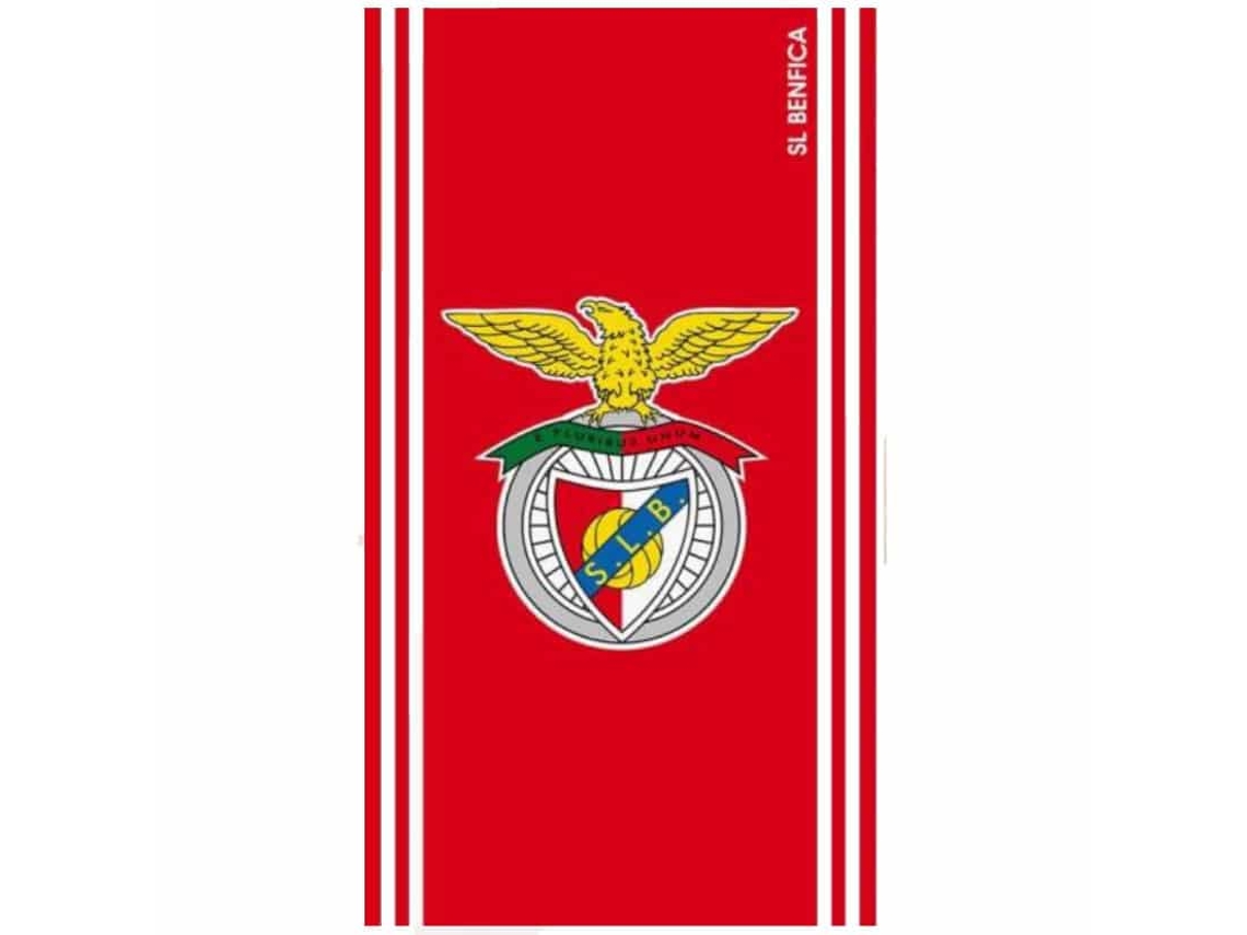 Toalla De Playa De Microfibra Licenciada Sport Lisboa E Benfica Roja Con Franjas