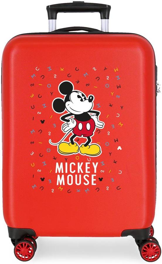 Disney Diyl9 Maleta de cabina 55cm rojo mickey letras con capacidad 34l