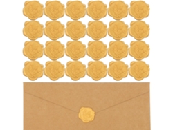 Conjunto De 50 Adesivos De Cera Para Lacre, Com Relevo Dourado Em Alecrim, Etiquetas Dupla Face Envelopes,