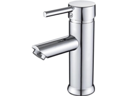 Grifo Monomando Para Lavabo De Baño De Latón Con Acabado Cromado Plisado