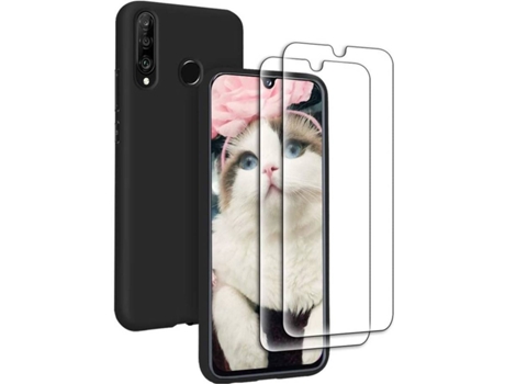 Carcasa + Protector Huawei P30 Lite HONGWE. Negro