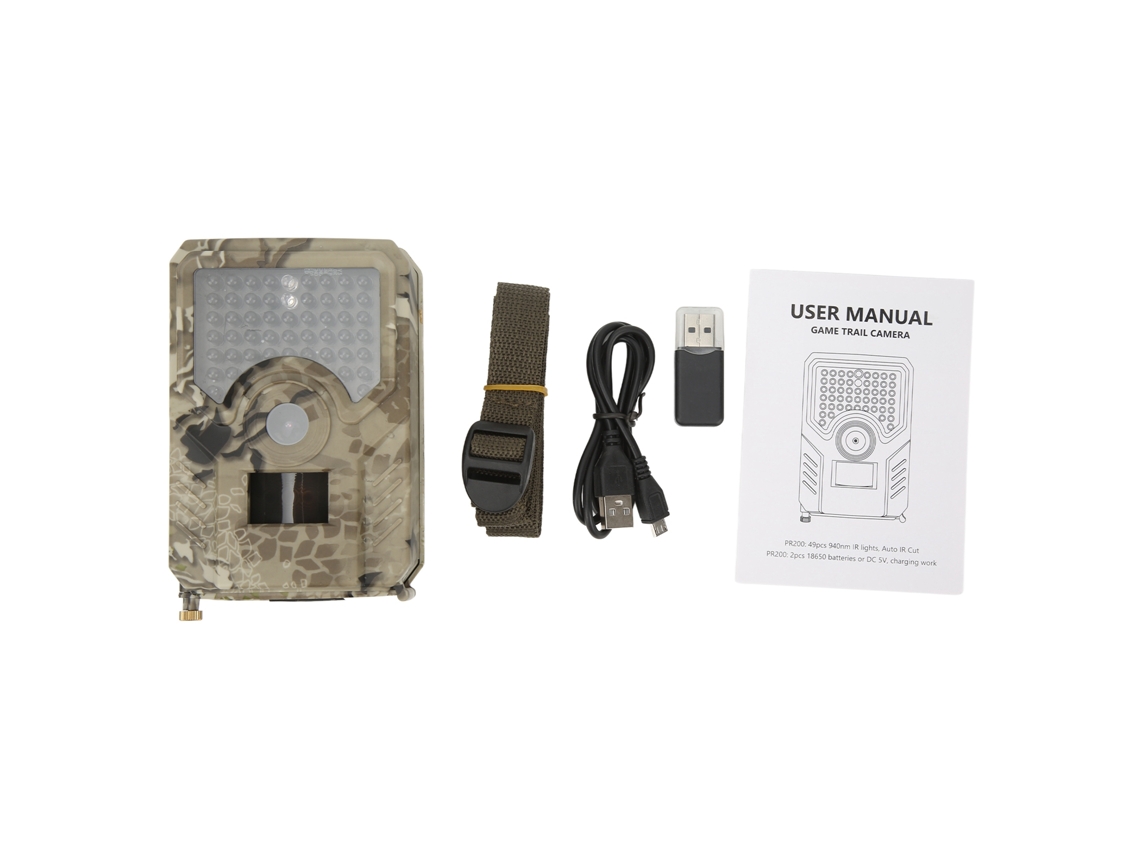 Cámara de vigilancia PR200 IP56 con visión nocturna HD y detección de movimiento | Sin marca