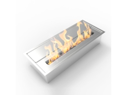 Quemador de bioetanol. Chimenea de acero inoxidable, 3,5 litros, 45,7 x 18,7 x 9,5 cm.