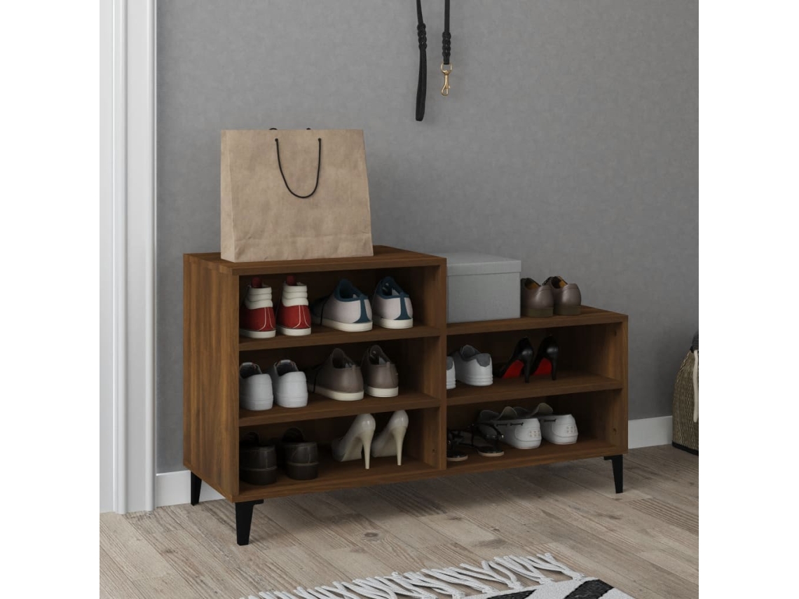 Zapatero Organizador en Derivados de Madera Roble Marrón 102X36X60 Cm