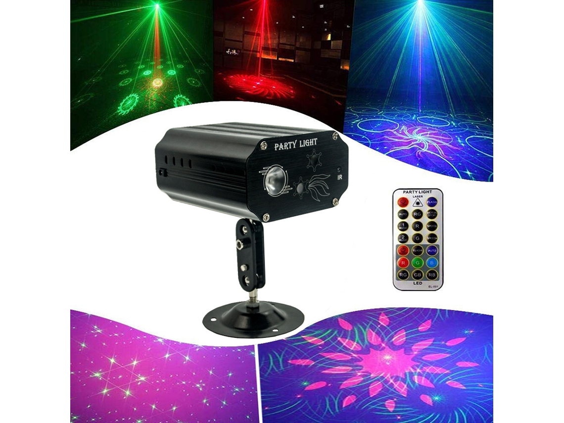 Luz de palco Led Rgb Dj Disco Laser Projeção Festa Luz Com Controle Remoto GERTIZ