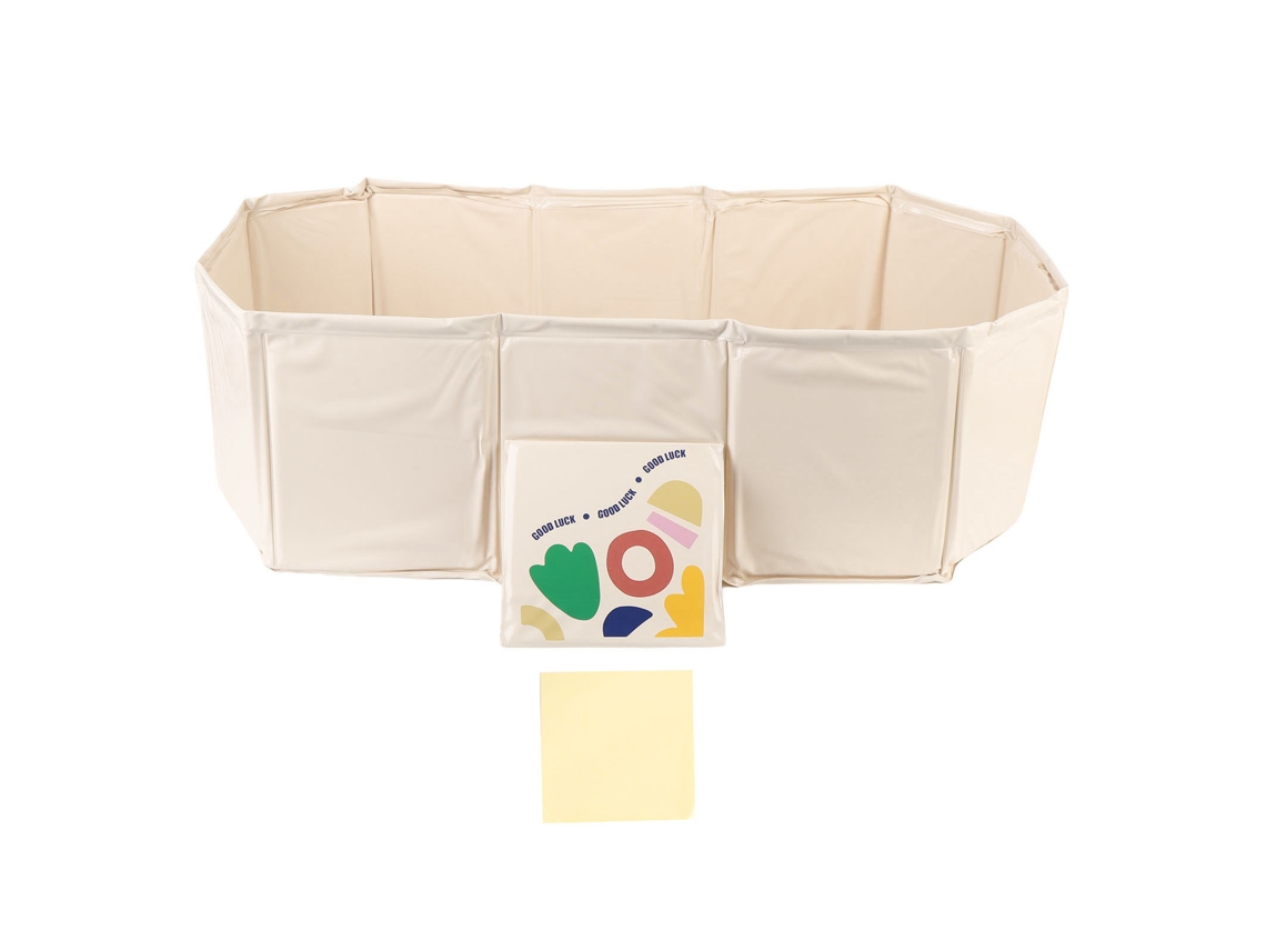 Bañera Grande Portátil Plegable Para Bebés Y Niños Pequeños Con Tapón De Drenaje, Color Beige.