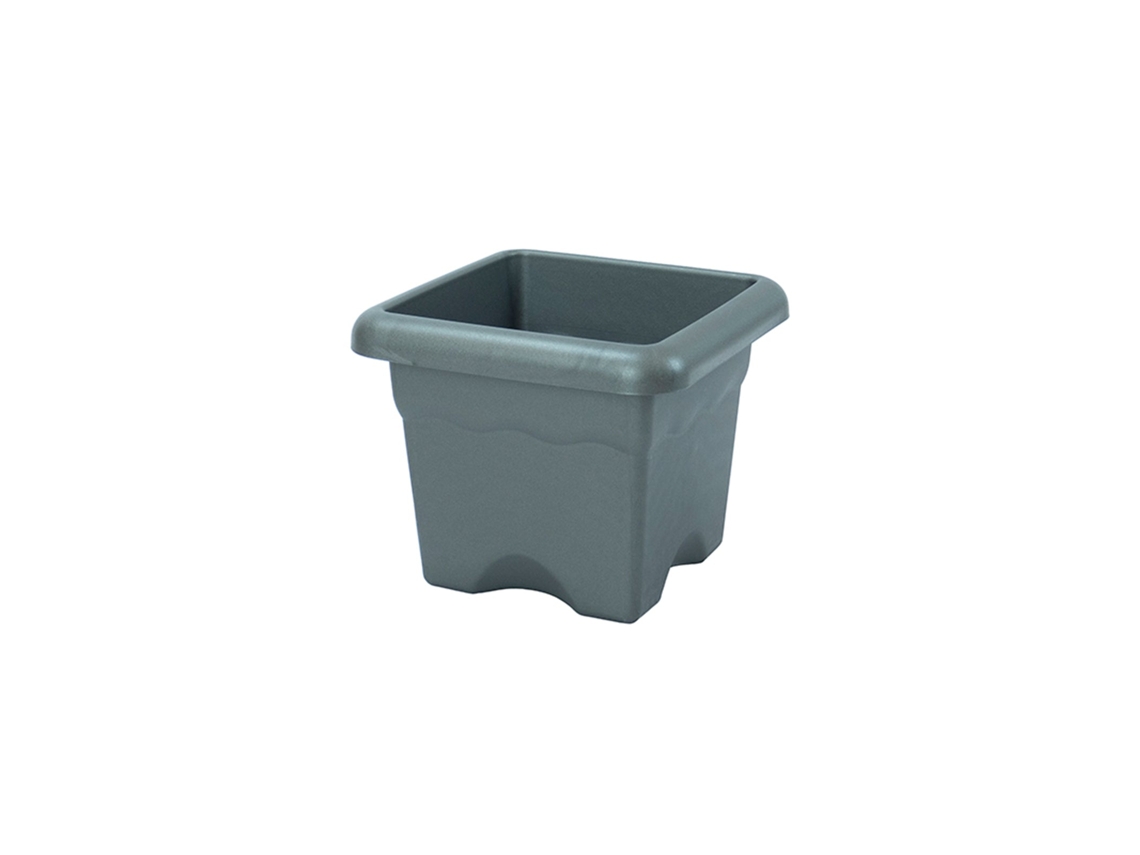 PLASTIKEN 7726 - Maceta Cuadrada Colección TERRA Medida 26 cm 7L Antracita