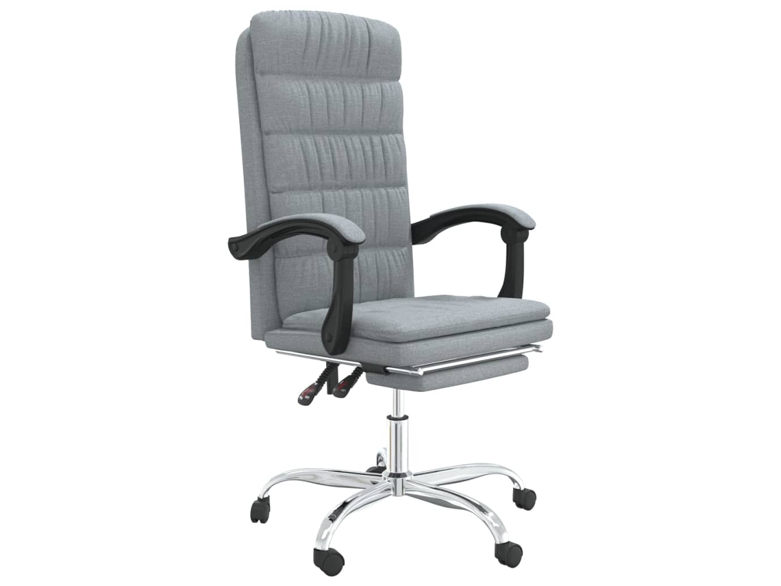 Maison Exclusive - Silla De Oficina Reclinable De Tela Gris Claro