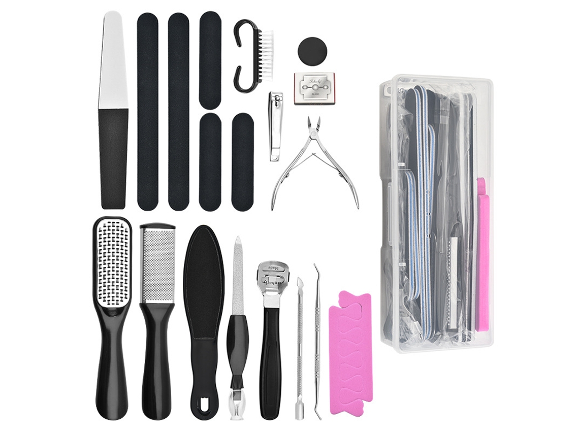 Set Completo De Manicura Y Pedicura, Kit De Cuidado De Pies De Diseño Ergonómico Y Ligero, Herramientas De Acero Inoxidable, Lima Y Removedor De Callo