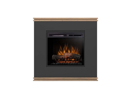 Chimenea LED eléctrica independiente VENA 23' Negro / Roble claro 103 x 100 x 35.4 OUTINFIRE