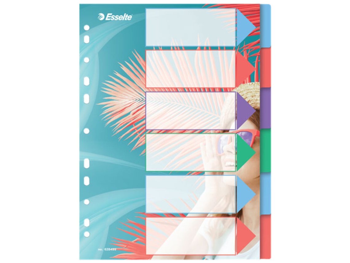 Separadores ESSELTE Colour Breeze A4 Polipropileno 6 Secciones Varios Colores
