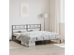 Estructura Cama Sin Colchón Con Cabecero Metal Negro 180x200 Cm