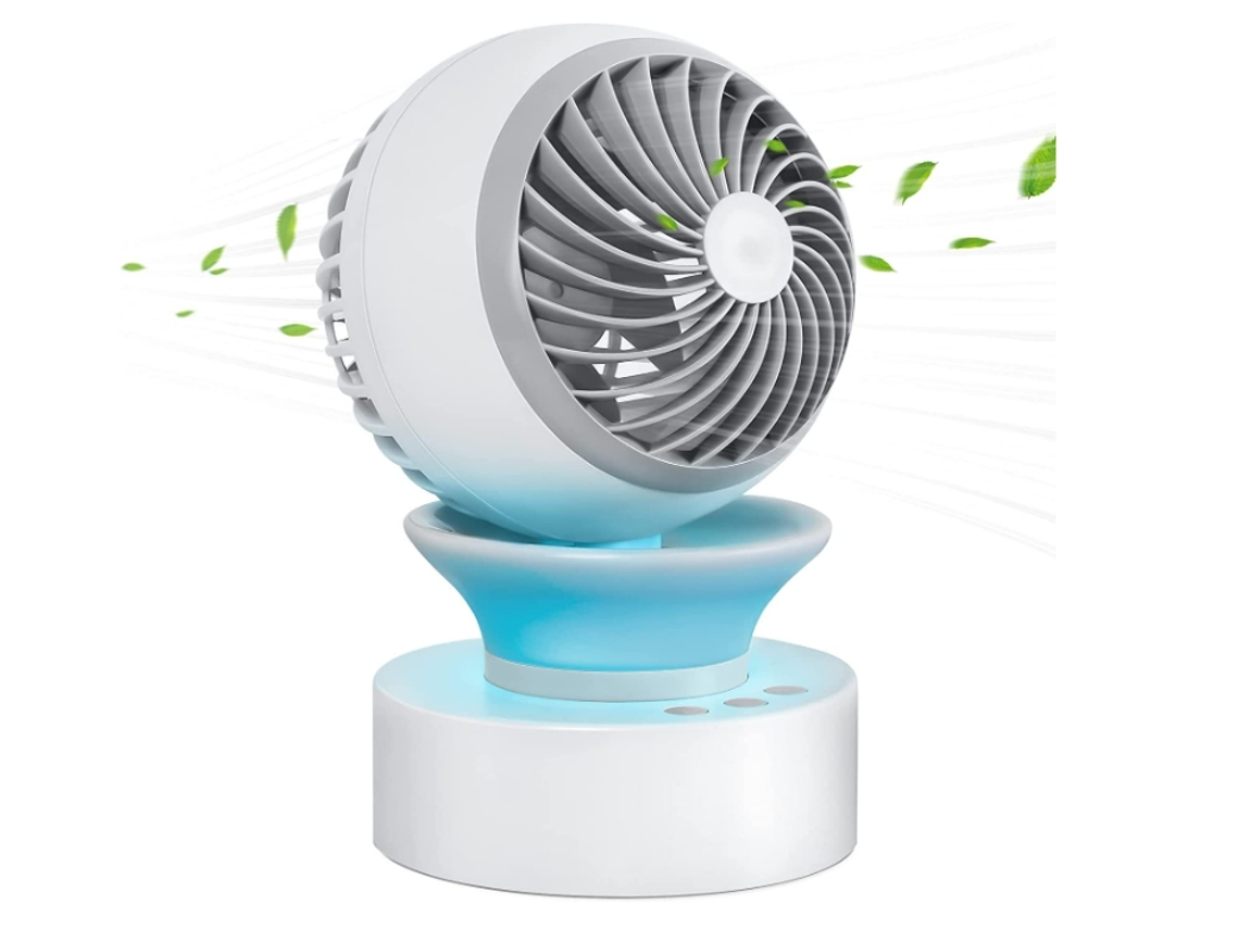 Ventilador de Mesa Portátil ENZON USB 3 Velocidades e 120 ° Blanco