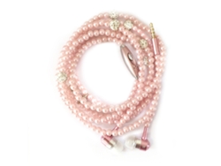 Collar De Perlas, Auriculares Estéreo Con Micrófono Y Cable Intrauditivo De 3,5 Mm Para Mujer.