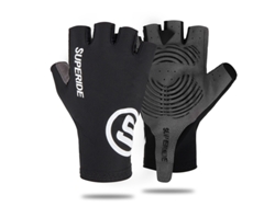 Guantes de ciclismo unisex de talla mediana (negro, S) con acolchado de espuma, transpirables y que absorben la humedad.