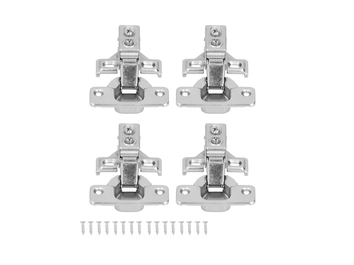4 Bisagras Hidráulicas Con Tornillos Y Amortiguador De 105° Para Cajones De Armarios Y Muebles.