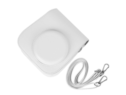 Estuche de piel sintética con correa para el hombro para cámara Fujifilm Instax Mini 11 (blanco) Saisiyiky